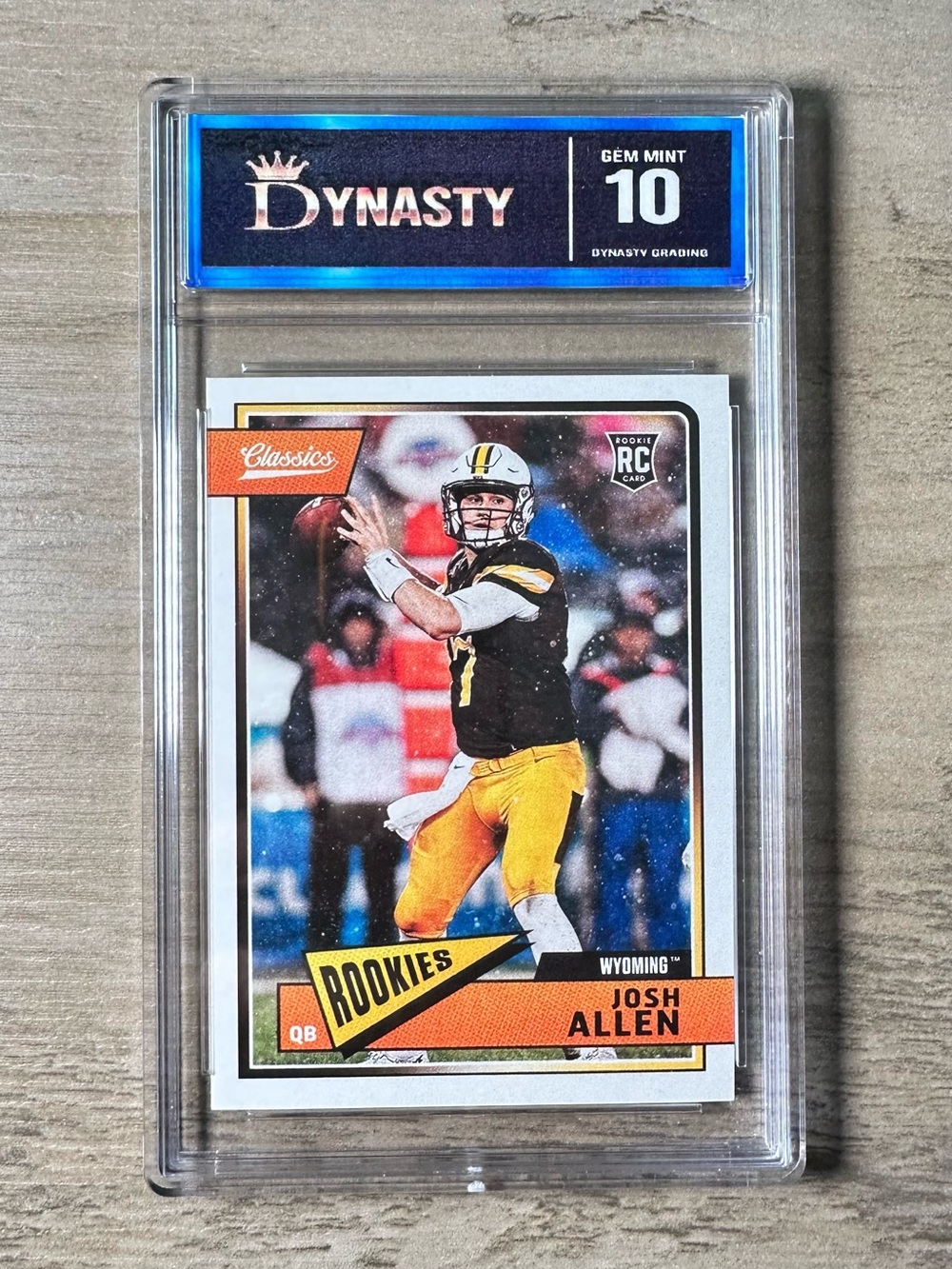 Josh Allen Rookie Gem Mint 10 2018 Panini Novelty Football Card. Buffalo Bills.